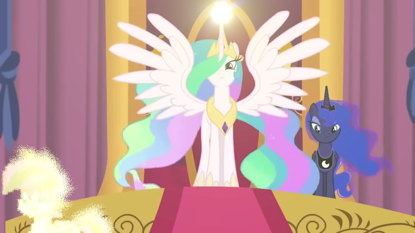 Celestia trying to look intimidating