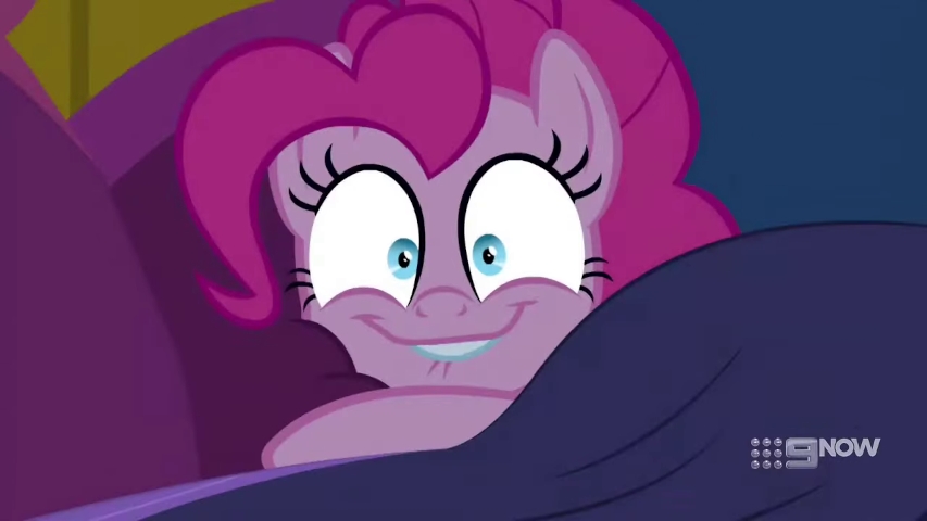 Pinkie in Twilight's bed