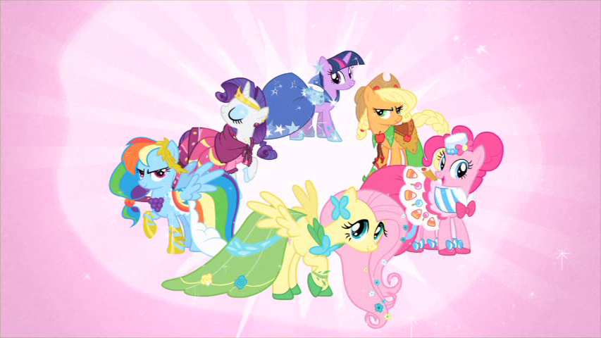 Mane 6 in their dresses.