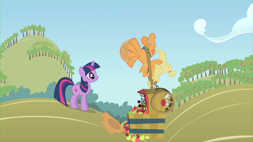 Applejack is struggling.