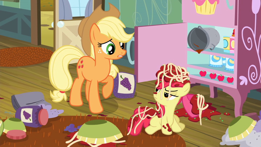 Apple Bloom is a spaghetti-head