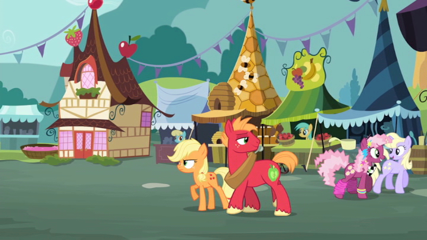 Young Cheerilee and young Applejack