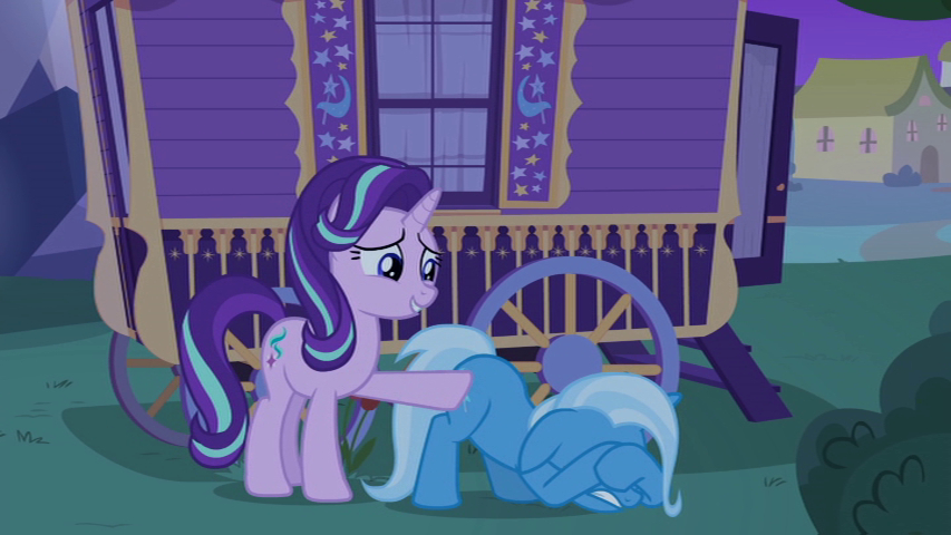 Glimmy patting Trixie's ass