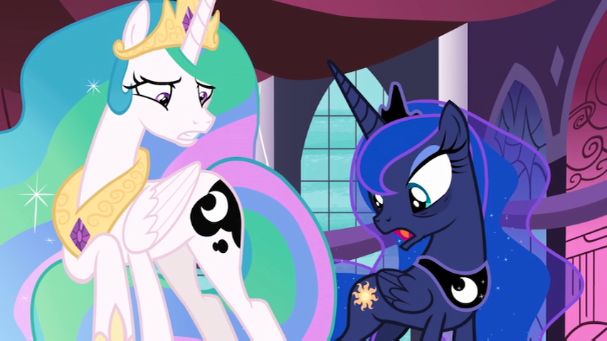 Celestia and Luna with switched cutie marks
