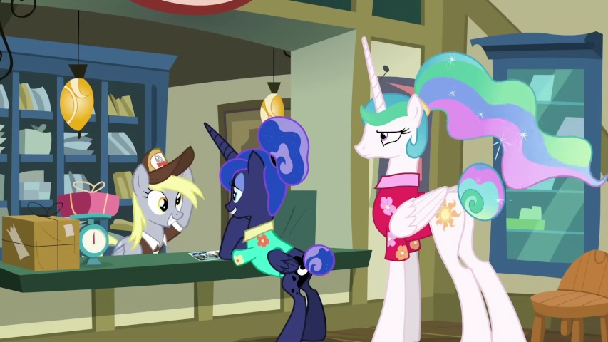 Luna and Celestia at post office