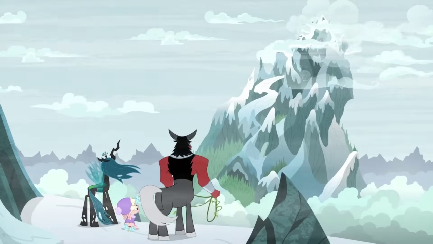 Villains looking at mountain