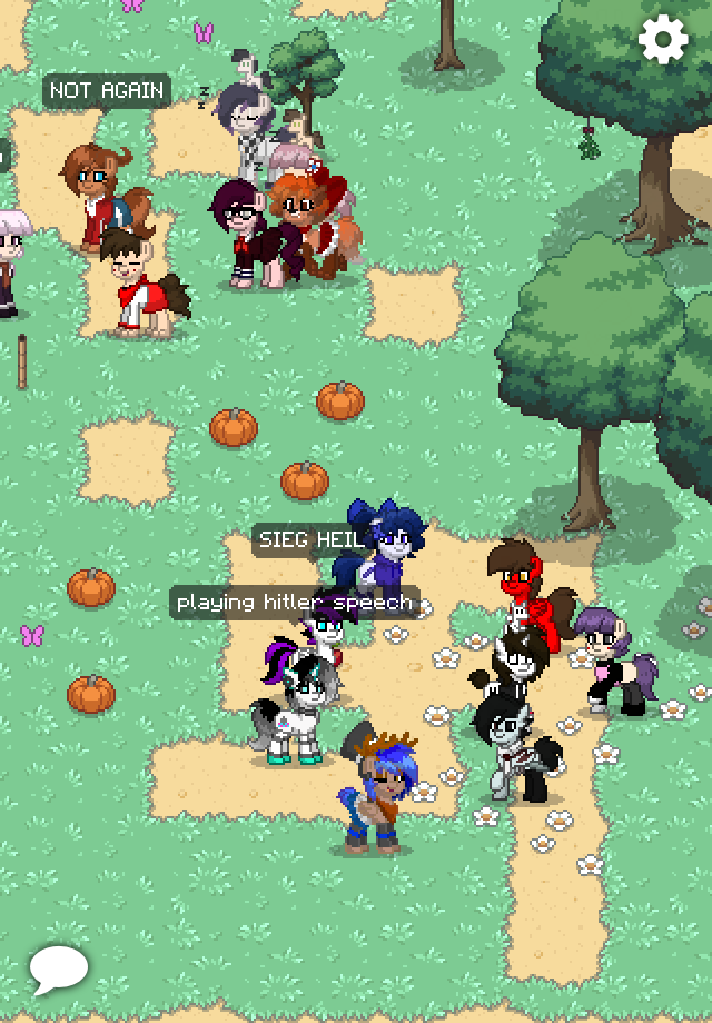 Pony Town swastika with ponies nazi saluting.