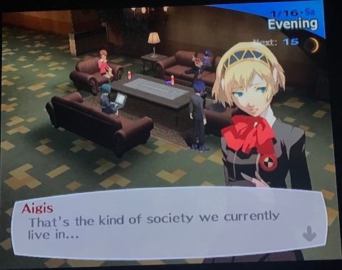 Aigis saying we live in a society